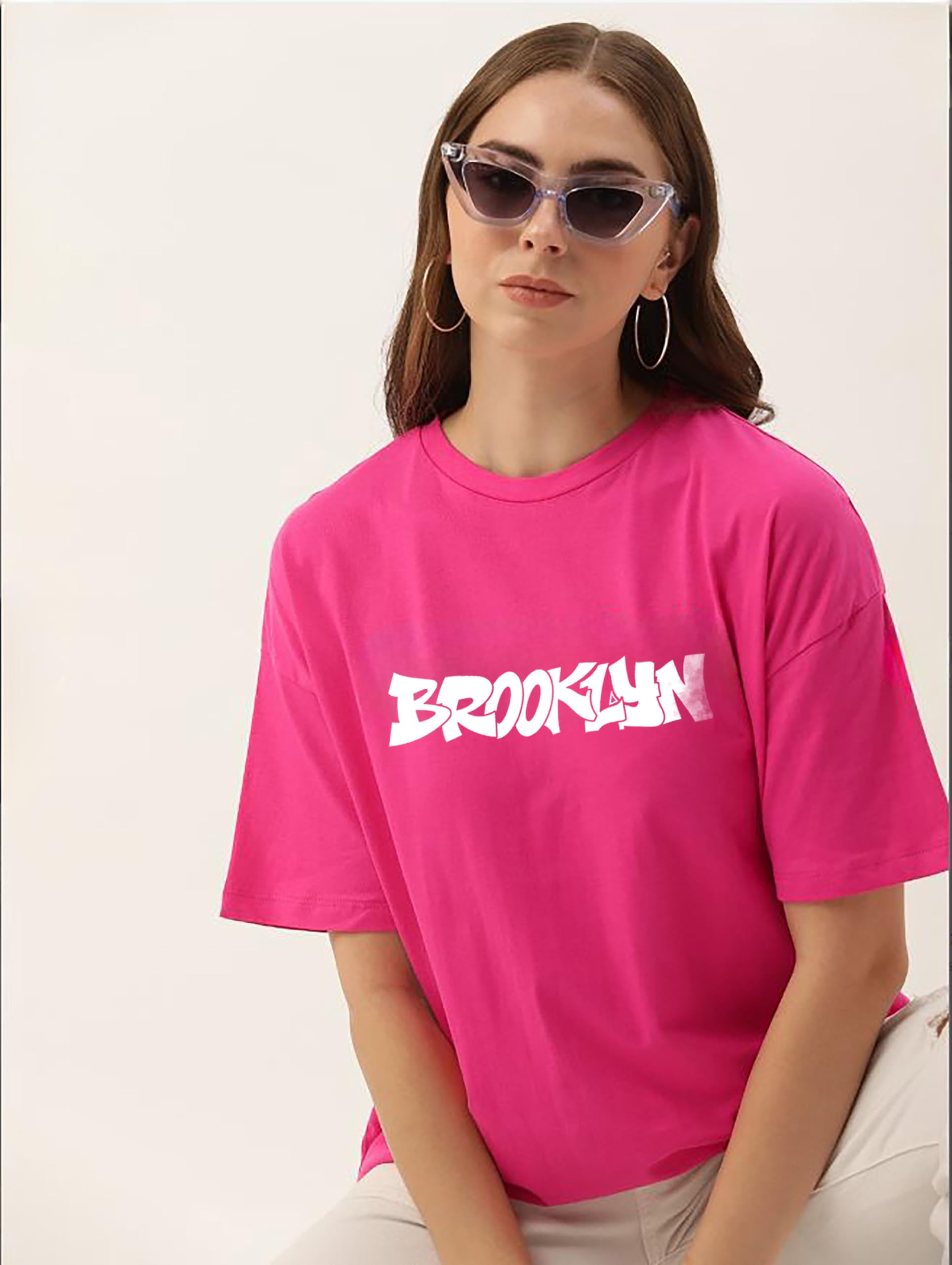 My Swag Maglietta da donna con stampa casual, mezza manica, girocollo, vestibilità ampia, in cotone, alla moda, da palestra, oversize, vestibilità comoda, per donne e ragazze