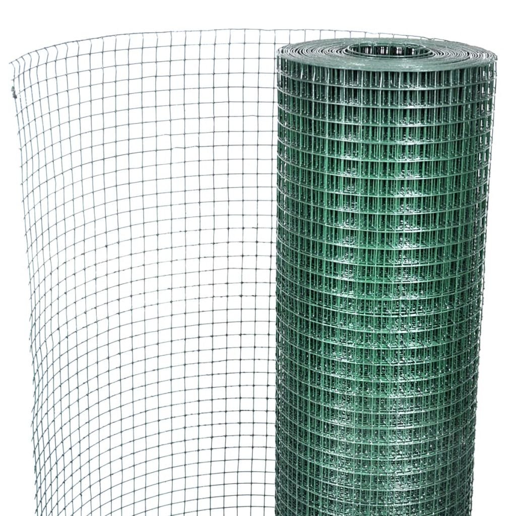 Homgoday Alambrada gallinero galvanizada Recubrimiento PVC Verde 10x1 m Alambrada gallinero galvanizada Recubrimiento Cerca de Alambre, alambrada metálica, Rollo de Alambre de MallaVerdeVerde