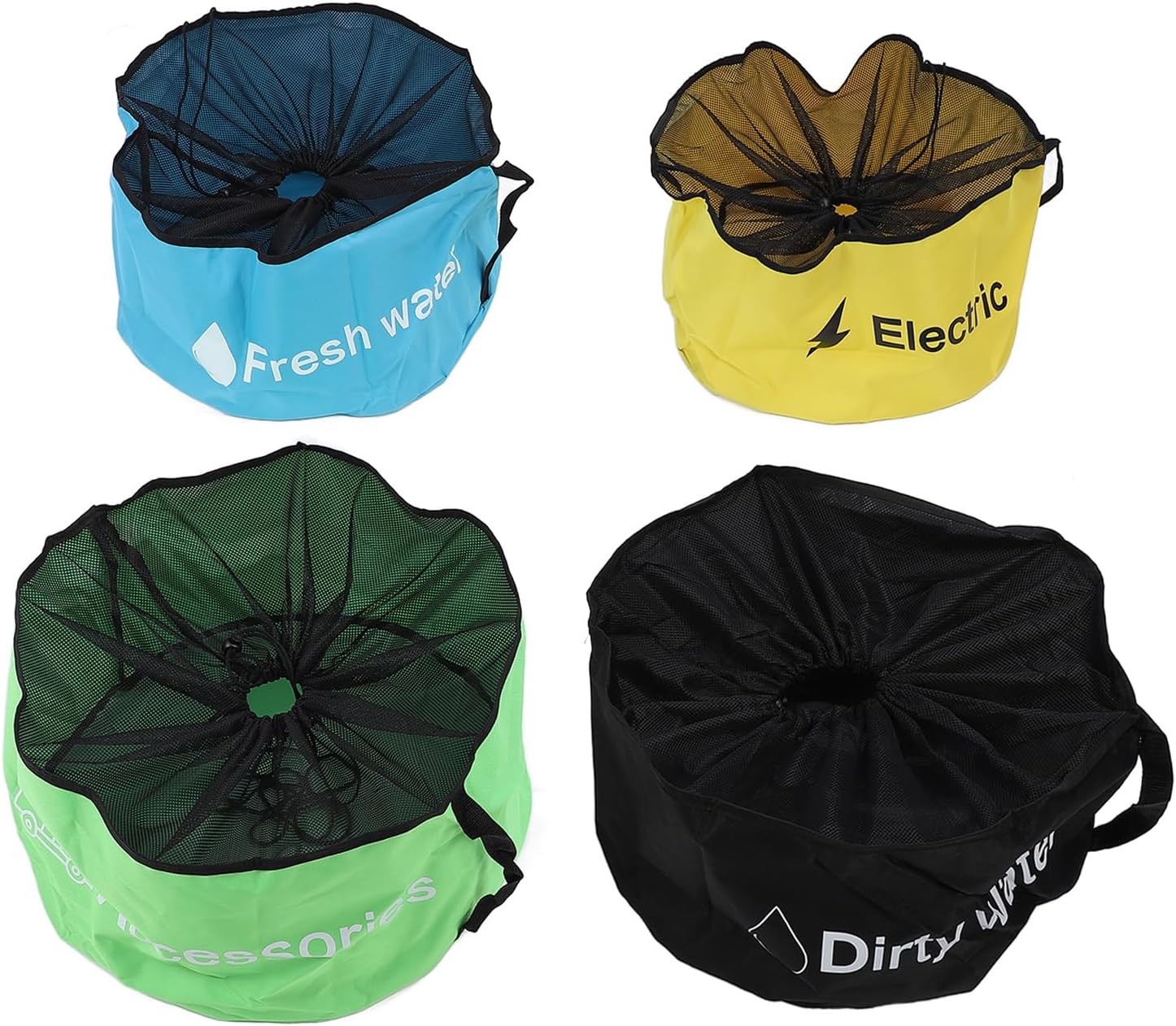 Asixxsix 4 Pcs RV Hose Storage Bag, 600D Oxford Sewer Hose Bag with Breathable Mesh Top, RV Accessories Bag, RV Utility Bag, RV Hose Bag, for Fresh/Black Water Hoses