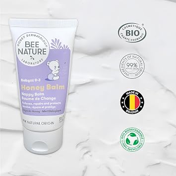 Bee Nature - Organic Baby Nappy Cream - Diaper Rash Cream - Relieves Nappy Rash, Irritation & Redness - 99% Natural - Soothes and Regenerates - Honey Diaper Balm - 2 Pieces(2 * 50ml)