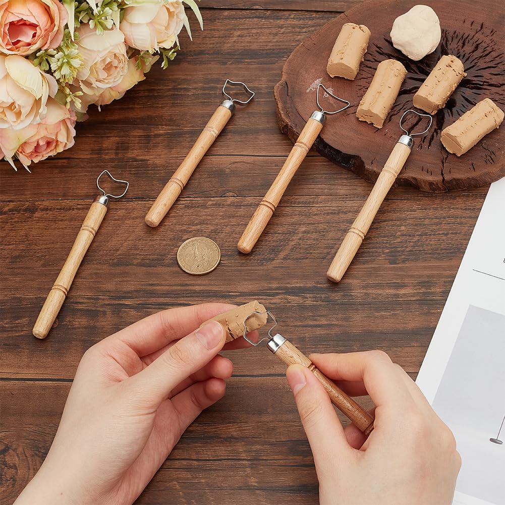 Therwen 2-Piece Pottery Clay Sculpting Tools – Stainless Steel Carving Scrapers With Wooden Handle For Ceramics - View #11