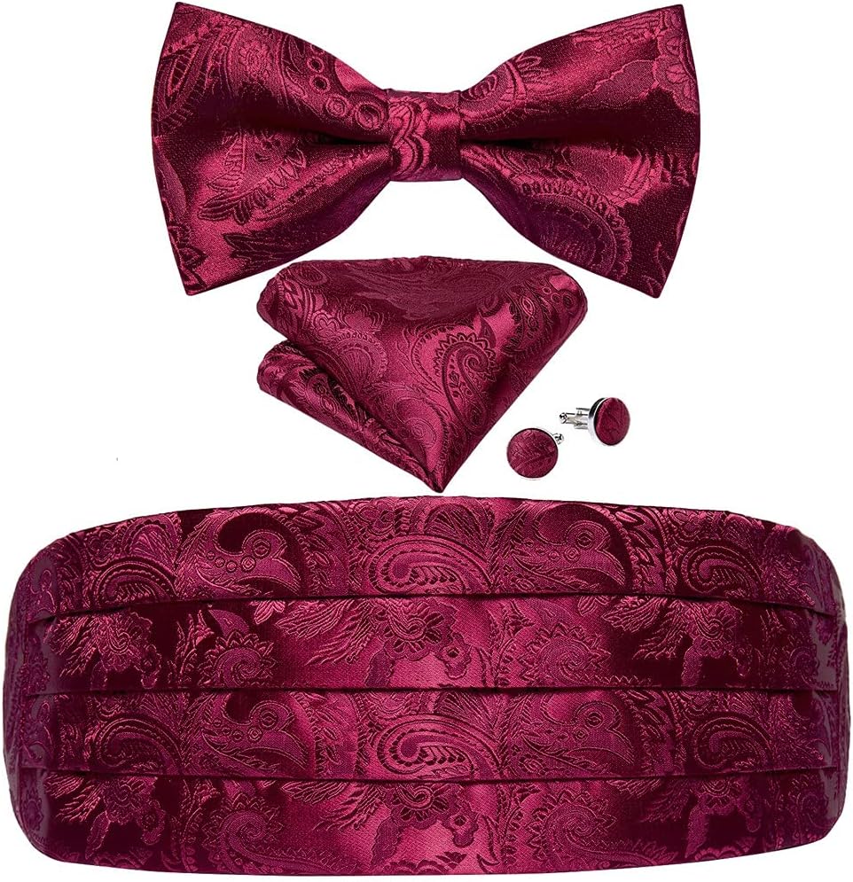 LXXSH Silk Red Cummerbuns for Men Formal Wedding Party Tuxedo Cummerbunds Set Elastic Wide Waistband for Men (Color : Red, Size : One Size) : Clothing, Shoes & Jewelry