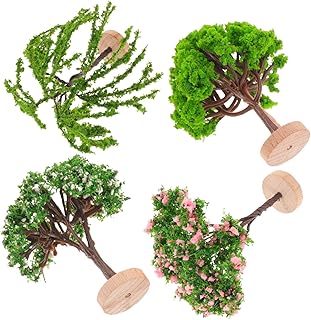 Gatuida 4 Piezas Árbol De Paisaje De Simulación Árbol De Juguete Mini Modelo Árboles Plantas Árboles De Escala Decoración del Paisaje Árboles En Miniatura Diorama Falso El Plastico Green