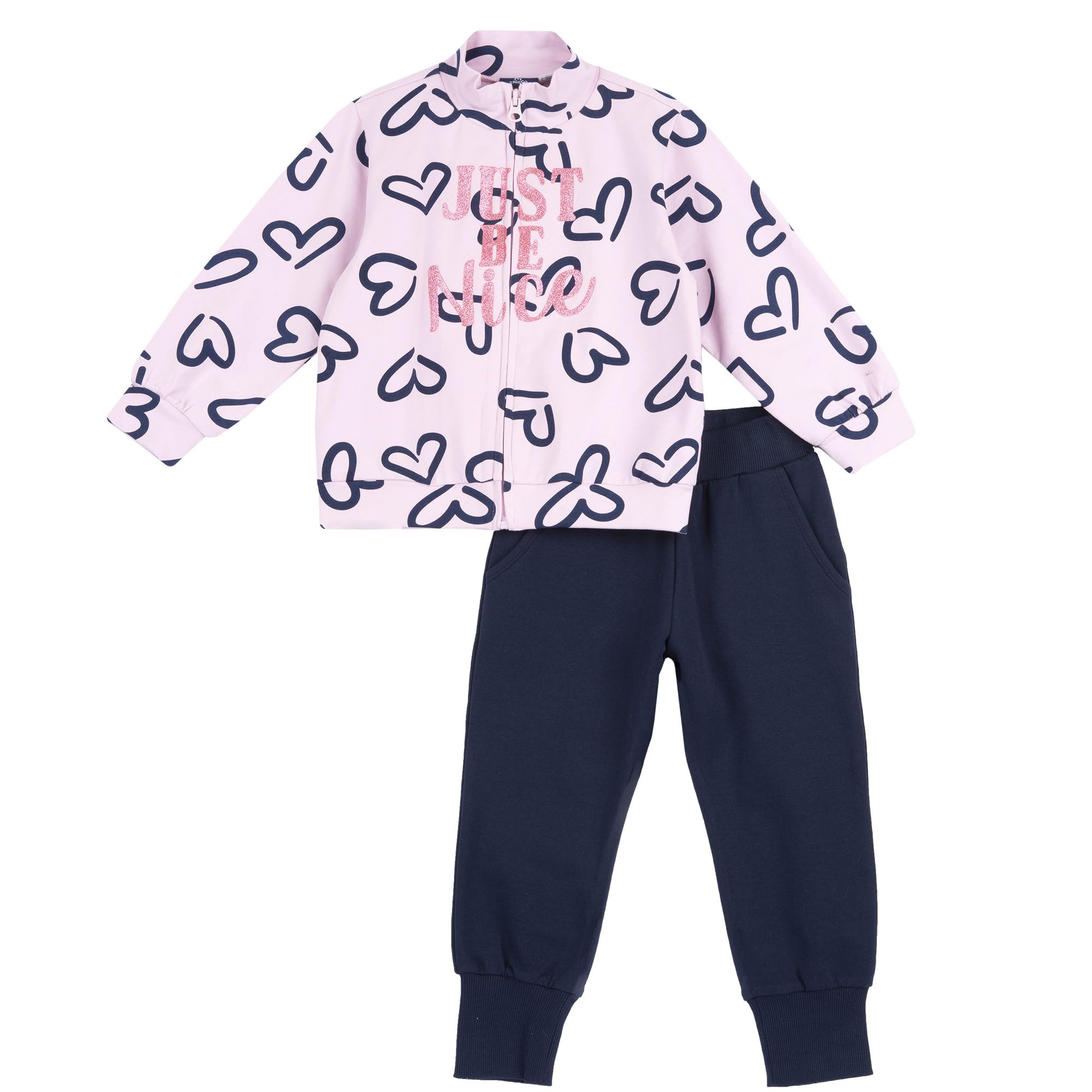 Chicco, Tuta Bambina, Completo con Comodi Pantaloni Lunghi e Felpa, in Morbido Tessuto Lavabile in Lavatrice, Abbigliamento Bambina e Ragazza, Designed in Italy