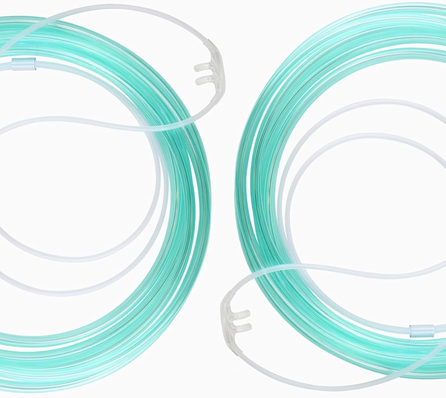 Pediatric Nasal Oxygen Cannula 7Ft (2.1m) Standart Connector Tip Latex Free, Soft Tubing, Crush-Resist Pediatric Cannula Light Green (25)