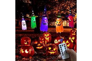 Halloween Hanging Lighted Glowing Witch Hat Decorations