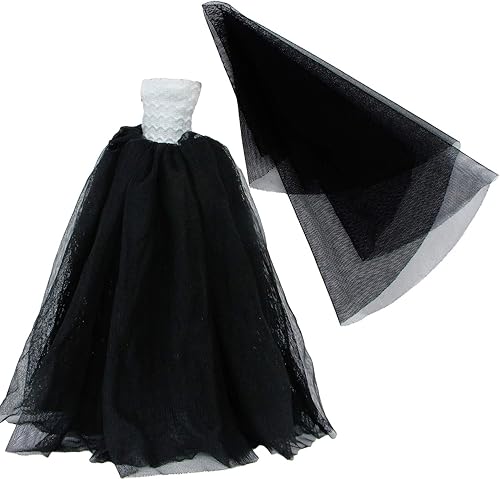 Miniatura 5 de BJDBUS Vestido de novia de arrastre de ropa azul con velo para muñeca de niña de 11,5 pulgadas