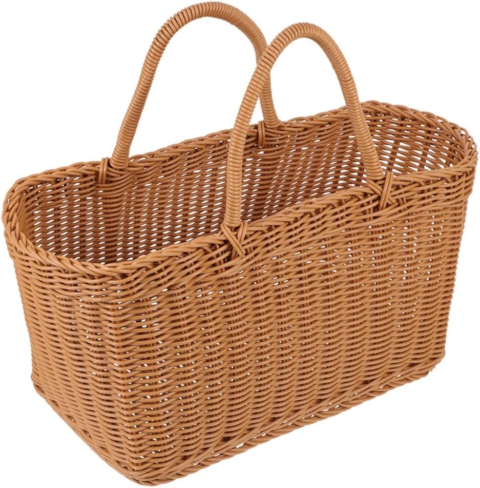 1Pc Picnic Accessories Rattan Storage Basket Fruit Storage Basket