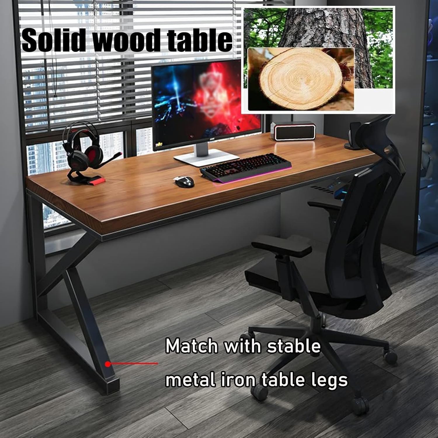 オフィス デスク 幅100 + Match オフィス チェア + オフィスワゴン 3点