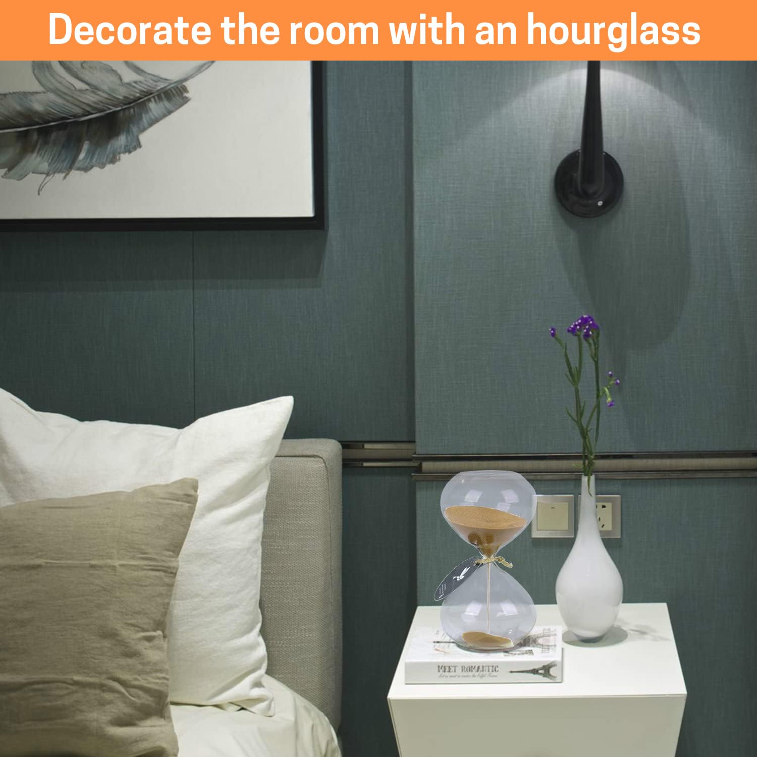 Clessidra sabbia timer – Swisselite Biloba clessidra sabbia timer Inspired Glass/Home, scrivania, ufficio Decor Gold color,30 mins