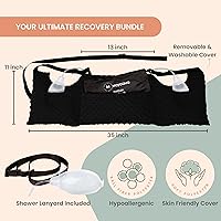 Vista 6 de MOYOAMA Almohada Post Mastectomía – Kit Protector de 4 Piezas incl. 1 Paquete de Gel, Cojín para Cinturón de Seguridad, Ducha Lan- Elementos