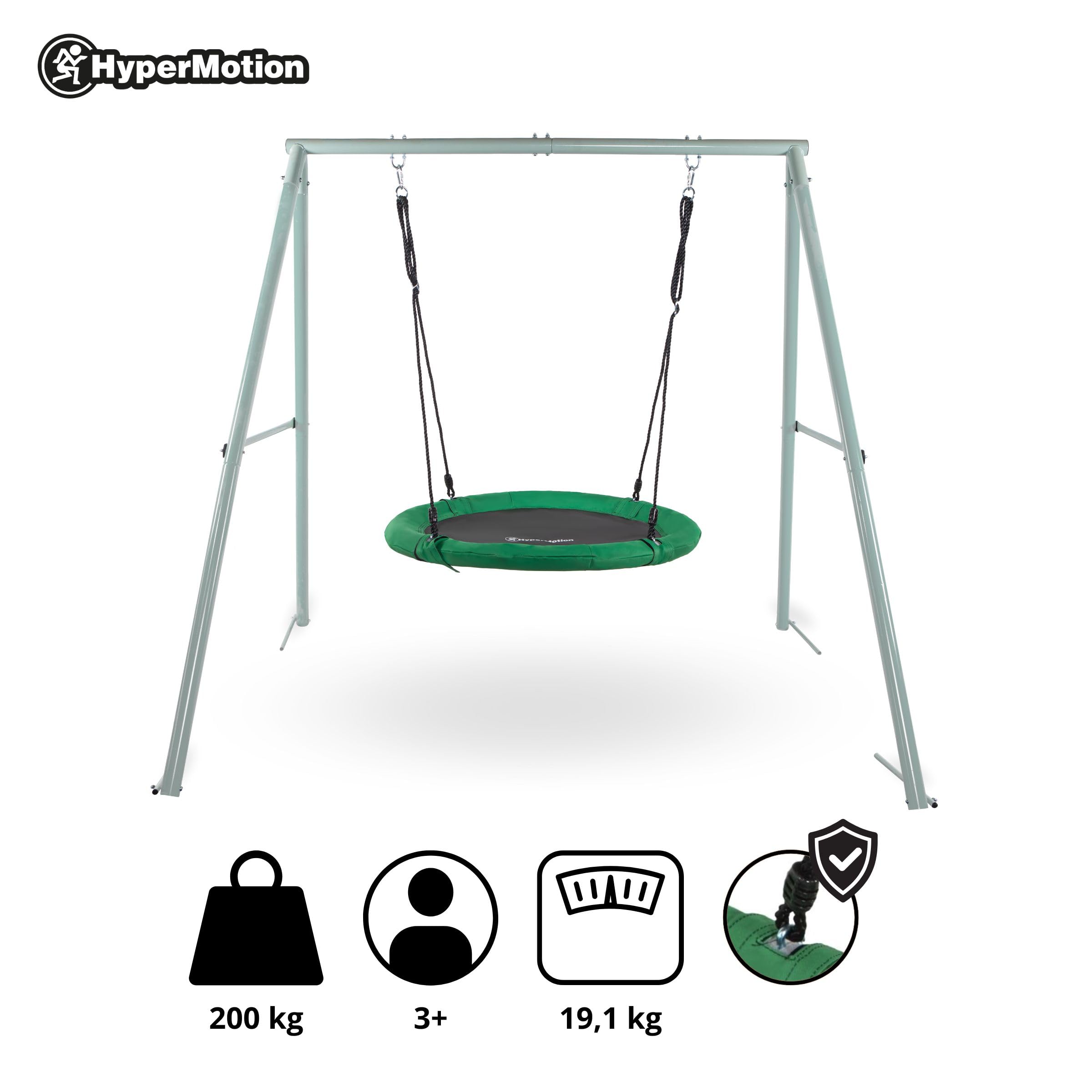 HyperMotion Nid de balançoire de Jardin avec Cadre – Amusement et détente en Plein air sûrs pour Les Enfants avec Design Durable