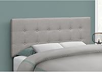 Vista 7 de Monarch Specialties I 6004F Cama de cabecero, tamaño matrimonial, dormitorio, tapizada, aspecto de lino, beige, de transición