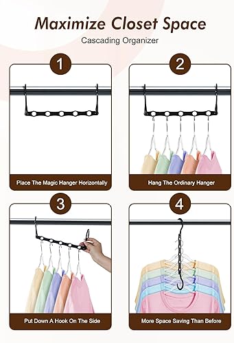 Miniatura 5 de HOUSE DAY Organizadores de armario y almacenamiento, paquete de 6 artículos esenciales para dormitorio universitario, organizador multifuncional,