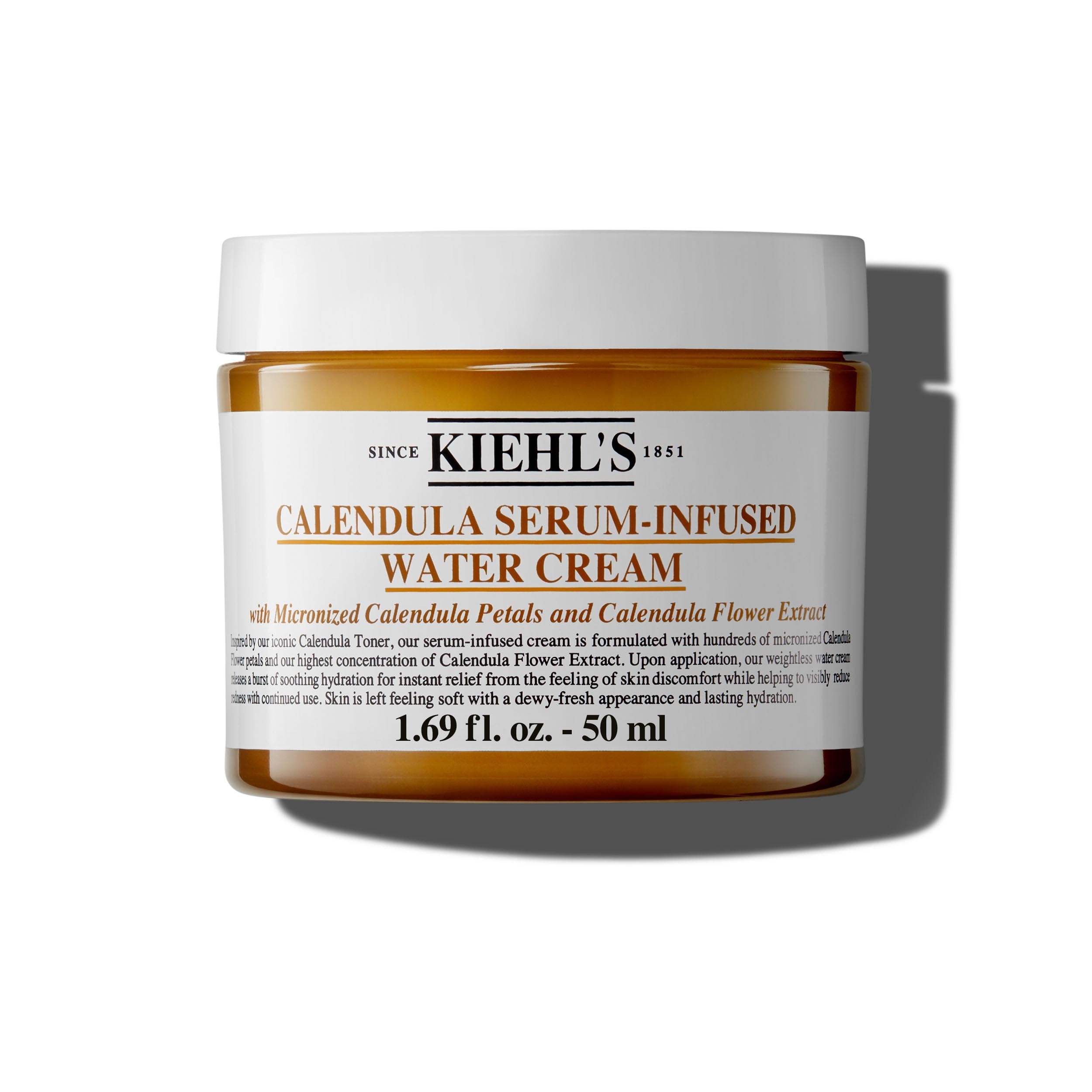 Calendula Serum-Infused Water Cream, Soothing Gel Moisturiser for All Skin Types, 50Ml