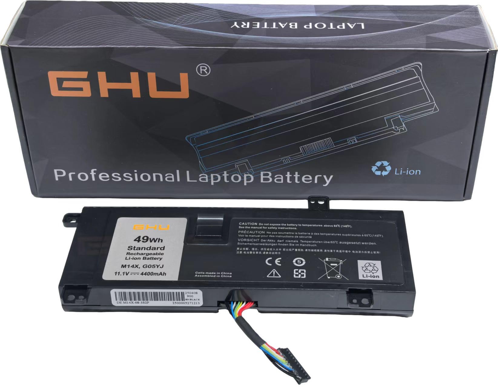 GHU New G05YJ Battery 69WH Compatible with Dell Alienware 14 A14 M14X R4 14D-1528 ALW14D Series 0G05YJ Y3PN0 8X70T ALW14D-4828, [69Wh 11.1V]