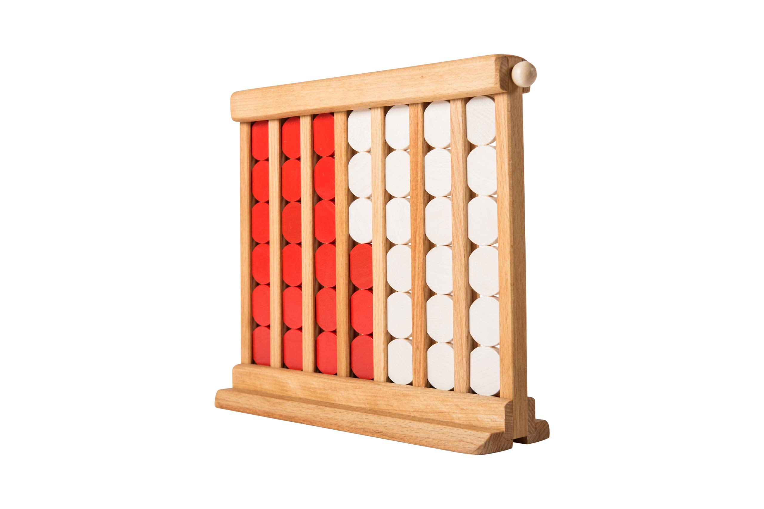 Vier gewinnt aus Holz, Strategiespiel für 2 Personen aus heimischen Buchenholz