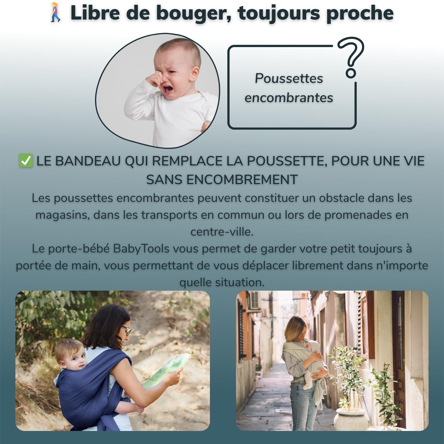 Echarpe De Portage beb (100% Fabriqué En Italie) En Coton Organique, Légère Et Respirante, Avec 2 Bavoirs Inclus, Adaptée À Un Maximum De 15 Kg