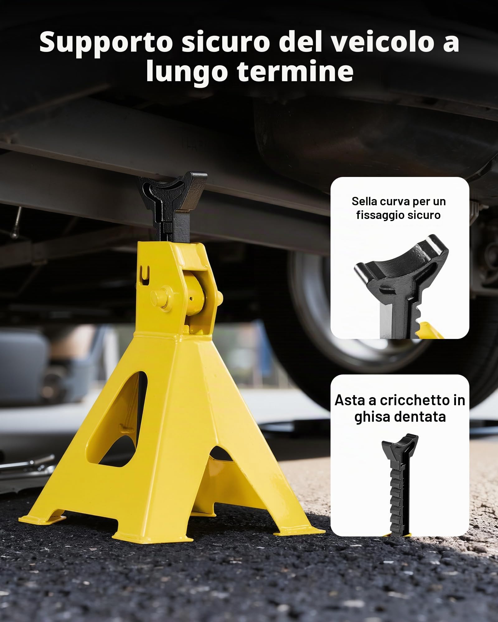VEVOR Cric da Pavimento a Basso Profilo Capacita di 2 t, Cric da Pavimento da Corsa in Acciaio con Supporti, Pompa a Sollevamento Rapido a Pistone Singolo, per Carrelli per SUV Compatti