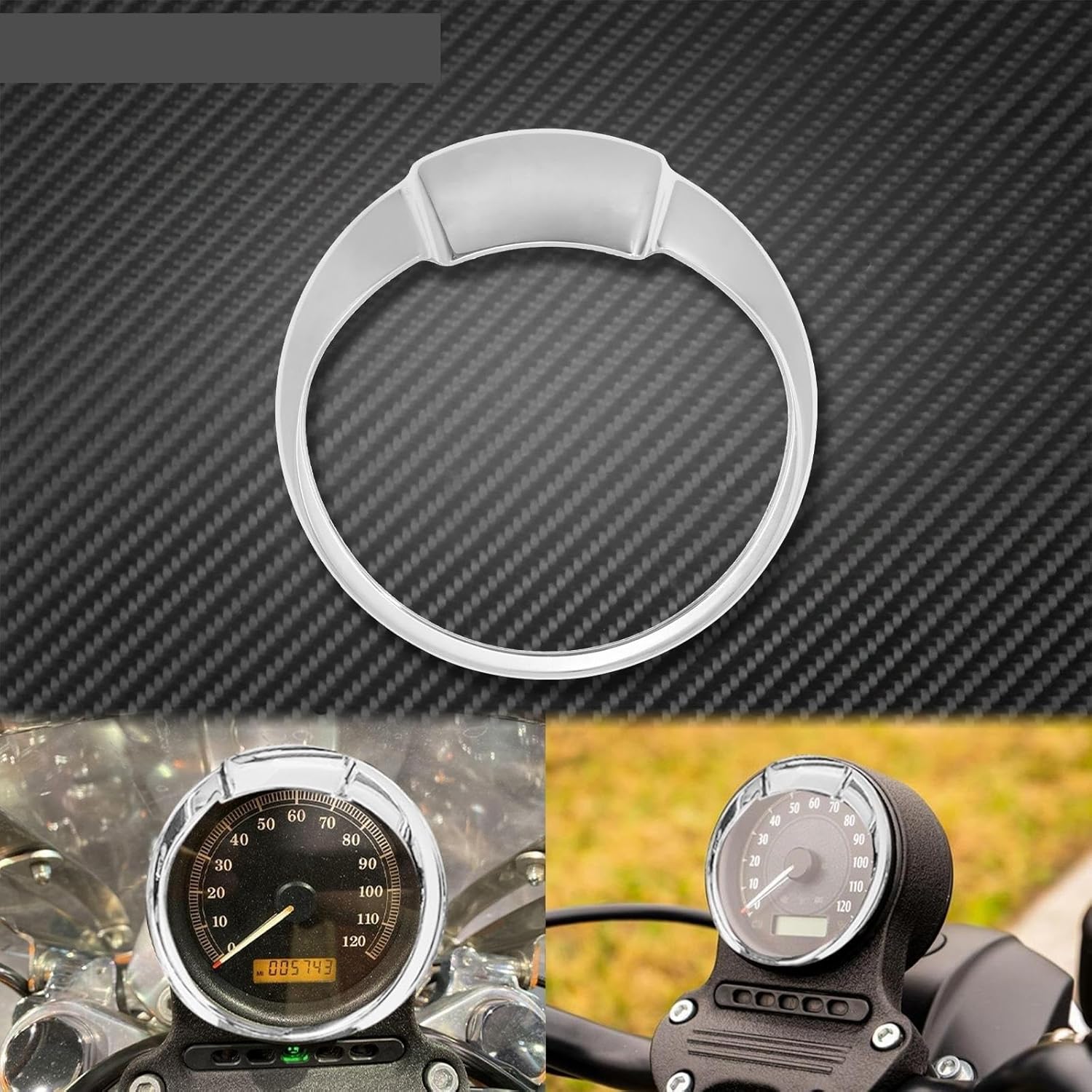 バイク メーター オートバイ用 4インチ スピードメーターカバー トリムリング ベゼルバイザー ハーレー スポーツスター XL ダイ