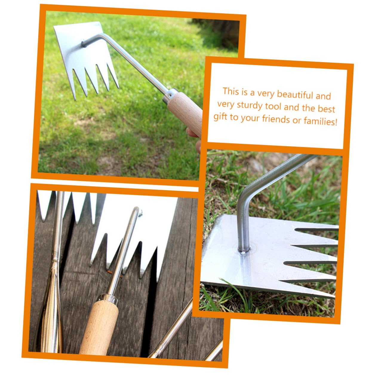Toyvian 4 Stück Ergonomisches Gartenwerkzeug Multifunktionales Unkrautentfernungsgerät für Anfänger für Müheloses Jäten und Gartenpflege