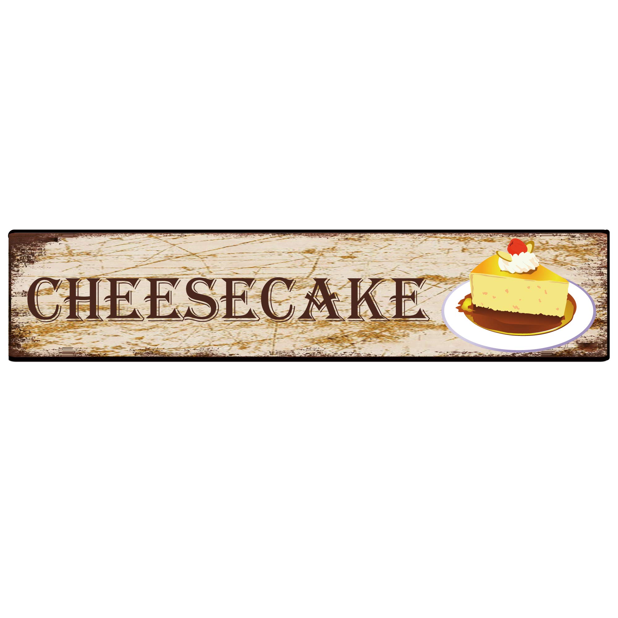 Cheesecake Retro Tin Signs Aluminum Metal Sign for Kitchen Home Garden Wall Bar Cafe Decor 4x16 Inch