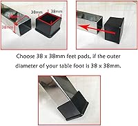 Vista 6 de Antrader - Almohadillas de fieltro de goma para muebles, forma rectangular, 12 unidades, color negro