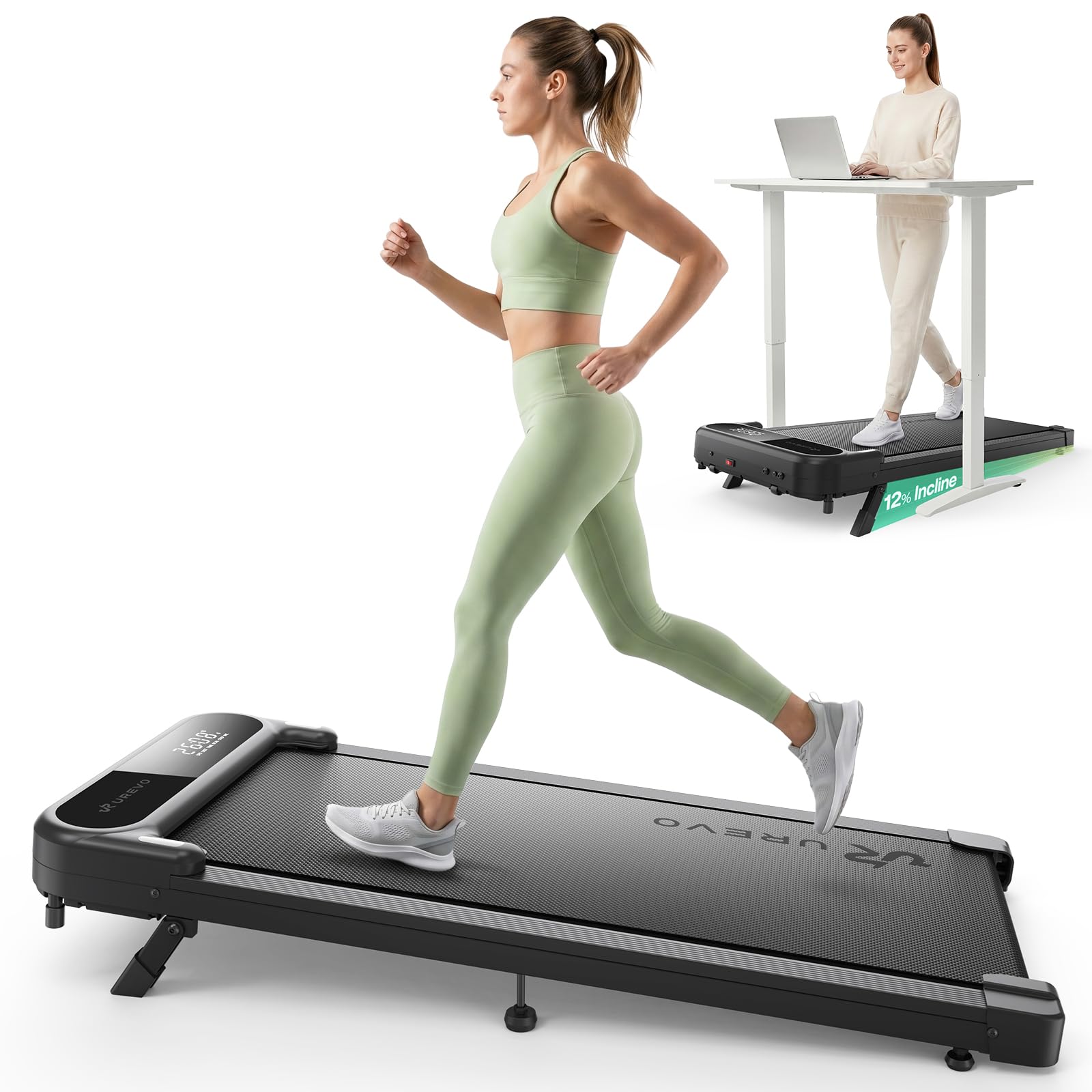 UREVO Smart Walking Pad with 12% Incline