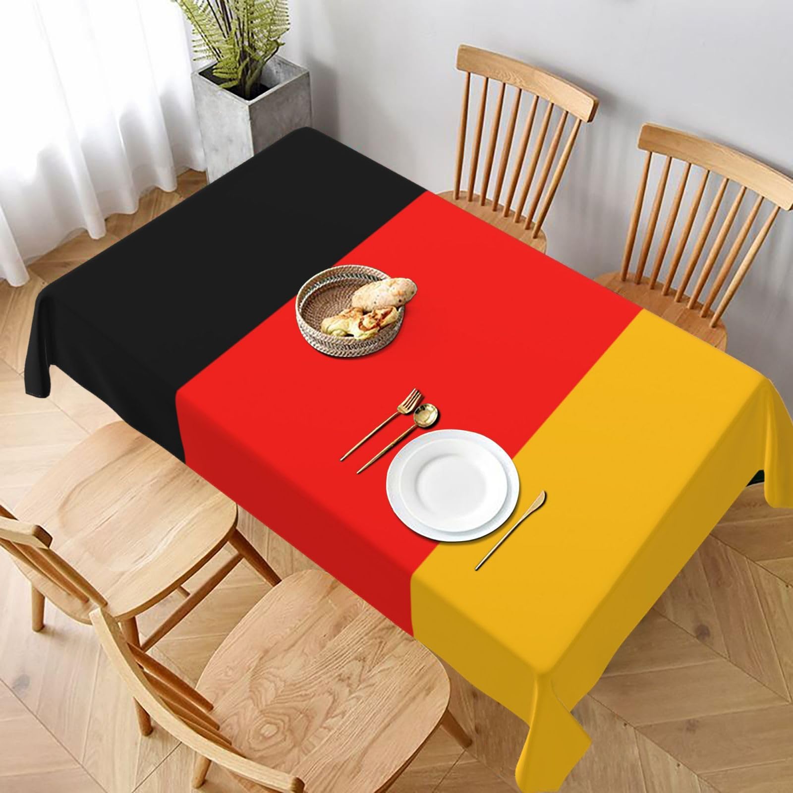 BNVSADC germany flag Printed Rectangle Tablecloth 228x152 CM, Water Resistant Polyester Table Cloth Decorative Fabric Table Covers for Kitchen Dining Table Parties Camping
