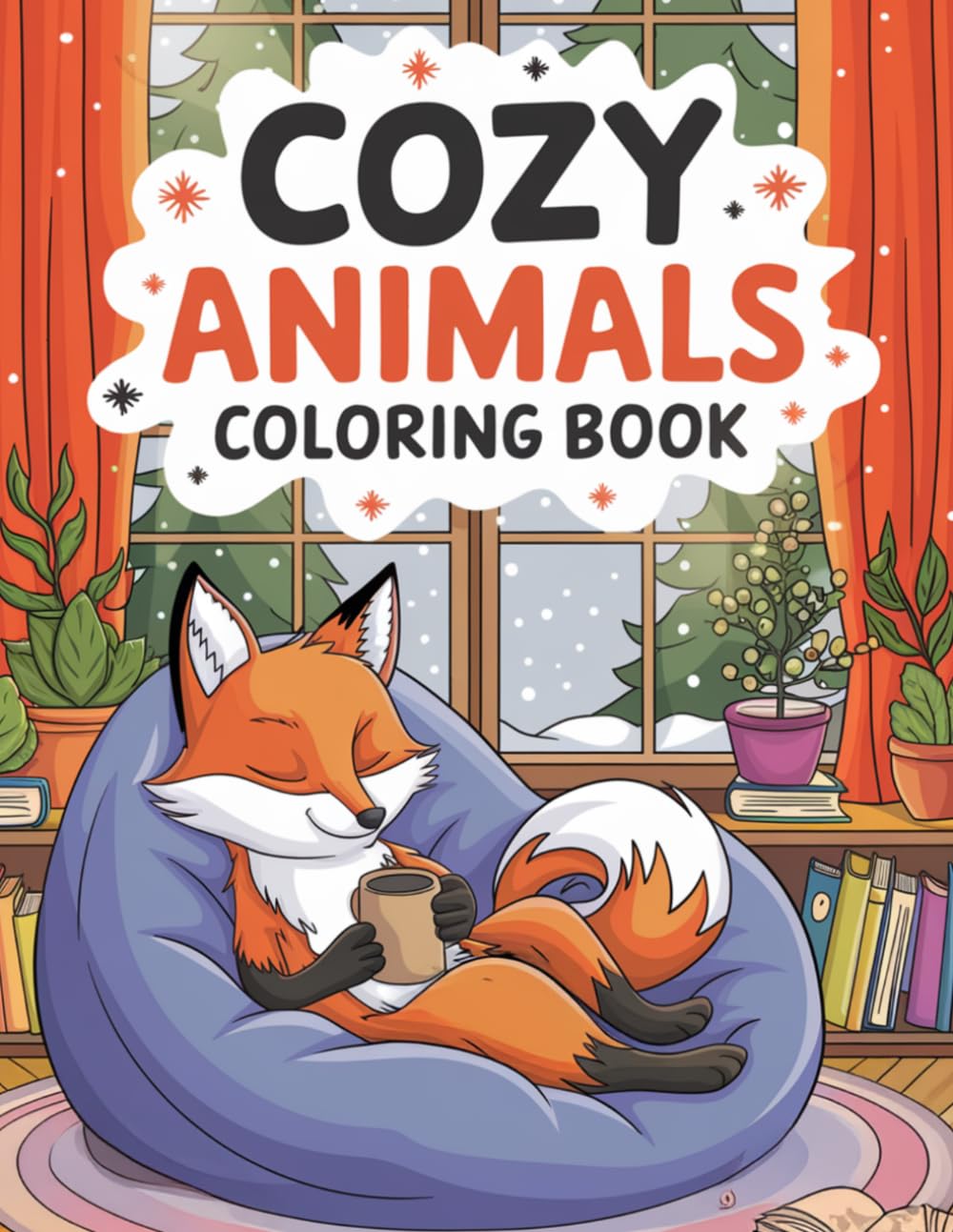 Cozy Animals: Bold and Easy Snuggly Creatures and Relaxing Critters with Whimsical Designs for Mindfulness Stress Relief and Creative Expression Coloring Book For Kids