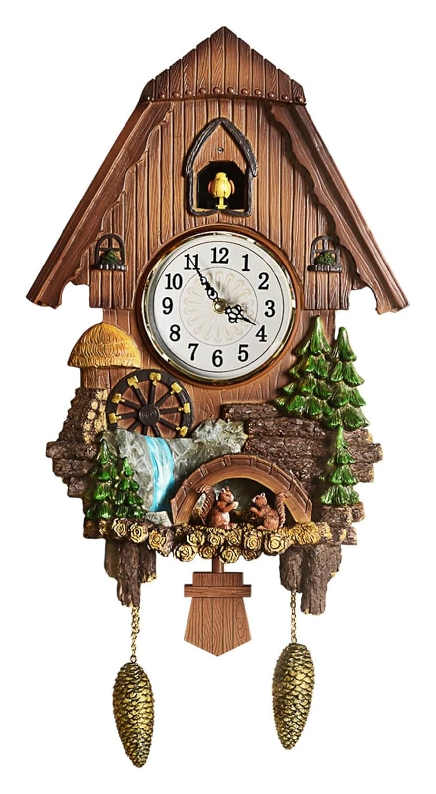 DARZYS Cuckoo Clock, Cuckoo Wall Clock, Wall Clock, Handcrafted Wall Clock Home Decor Clock Wall Decor(Style B)