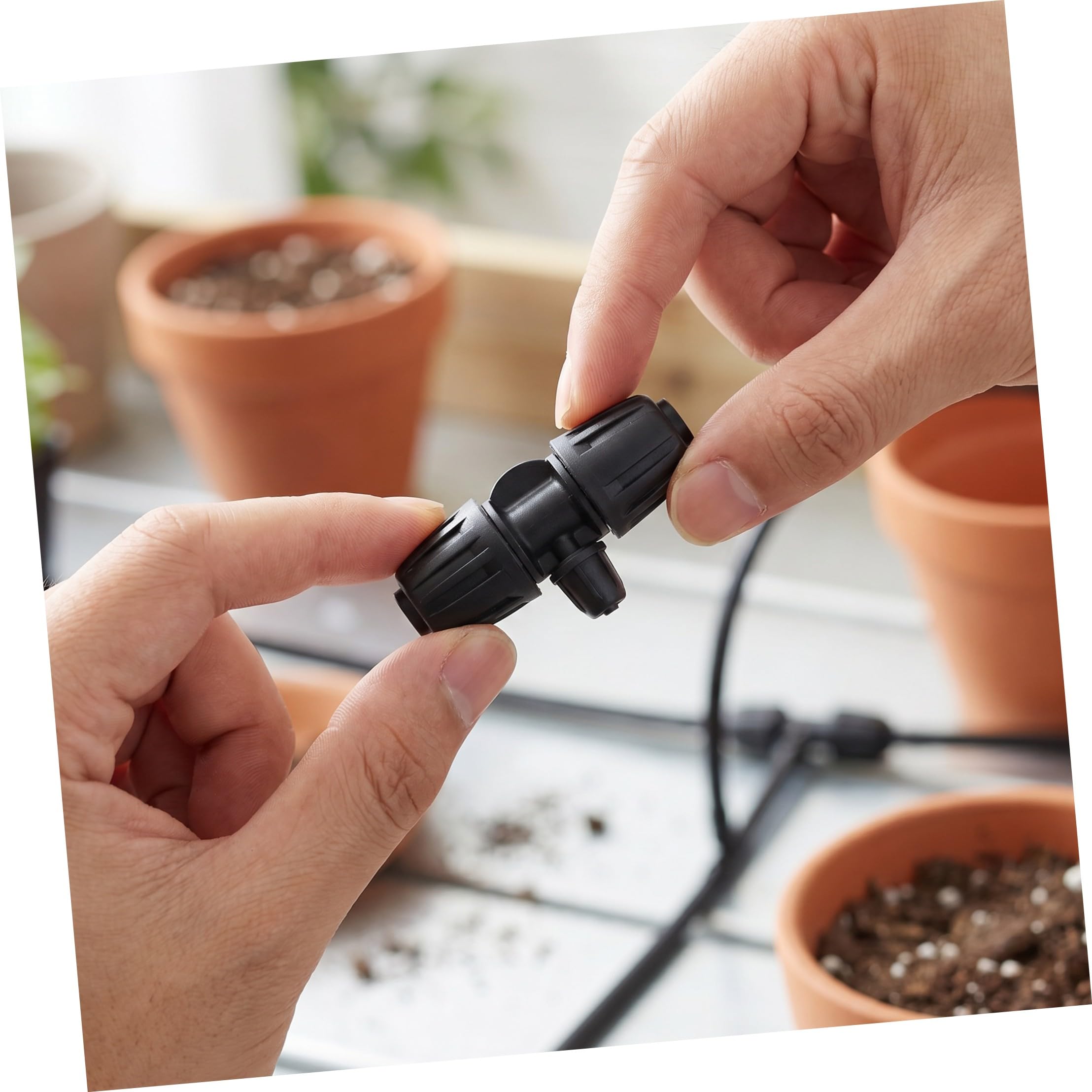 GALPADA 30 Pezzi Connettore per Irrigazione Agricola 3 Vie Design Antigoccia in Pp Nero, Compatibile Tubi da 1/2 a 1/4 Pollici, per Irrigazione da Giardino All'aperto