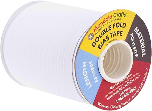 Miniatura 2 de Cinta bies de doble pliegue para costura, encuadernación, dobladillo, ribetes, parches por Mandala Crafts.