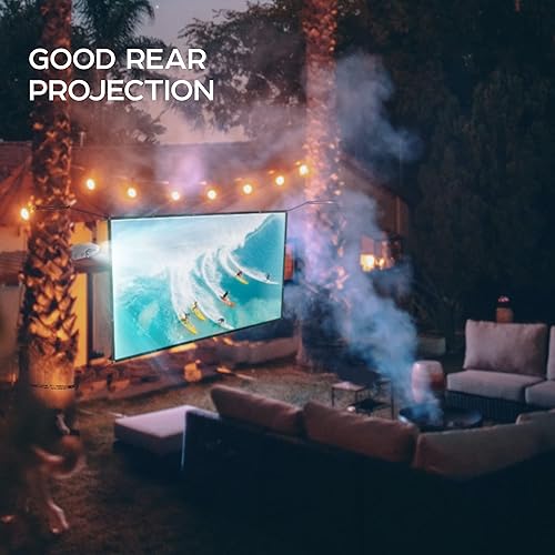 Miniatura 8 de PropVue Pantalla de proyector portátil de 120 pulgadas, pantalla de cine plegable para interiores y exteriores, pantalla blanca, pantalla