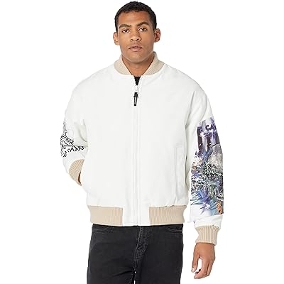 Just Cavalli Padded Nylon Bomber Jacket white