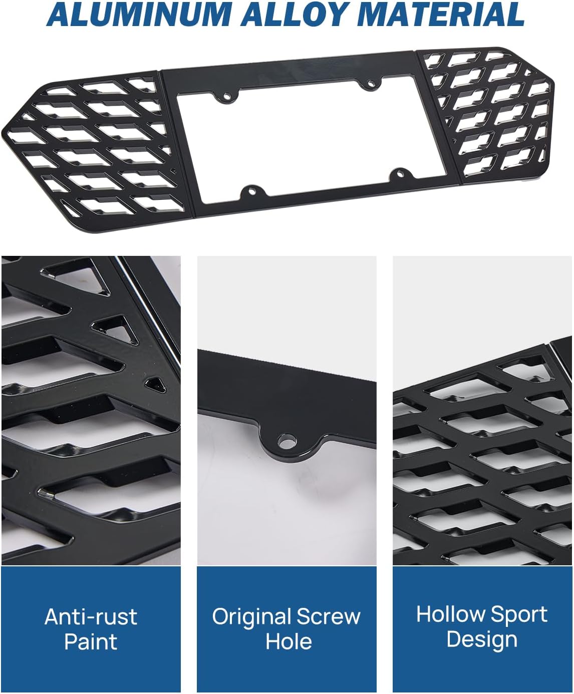 JOYTUTUS Rear License Plate Frame Holder Compaitble with 2020-2026 Corvette C8,Glossy Aluminum and Black Carbon Fiber License Plate Frame Mount