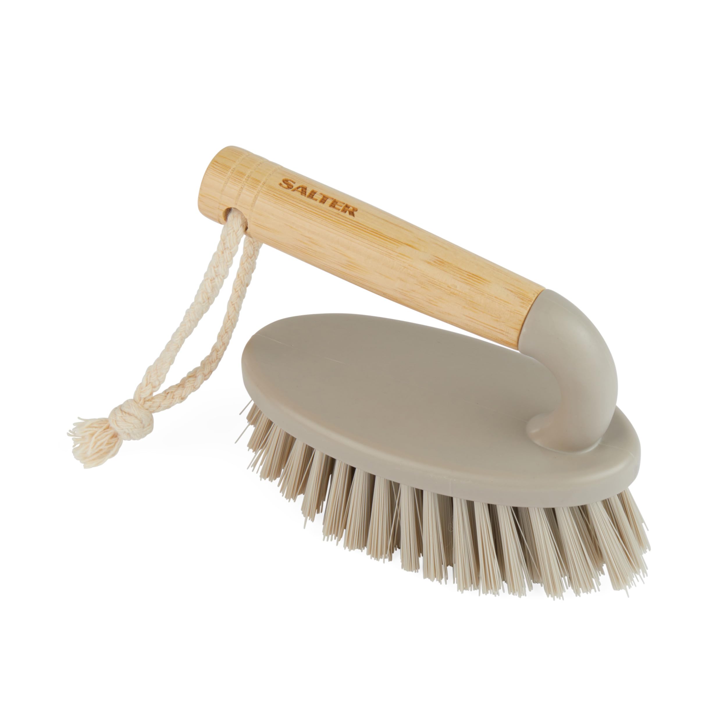Salter LASAL71403WEU7 Scrubbing Brush - FSC®-certified Bamboo Handle, Recycled Plastic, Strong and Durable Bristles, Cleaning Tough Dirt/Grime, Floors & Hard Surfaces, Tile Cleaner, Warm Harmony