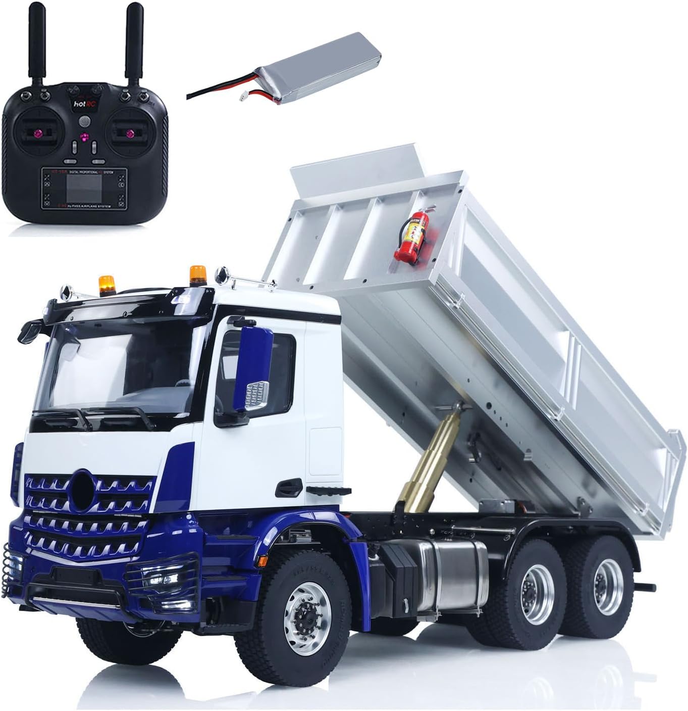 TOUCAN RC HOBBY 1/14 6X6 Metal Chassis RTR Radio Controlled Hydraulic Tipper RC Dump Truck NO Lock Light Sound Radio Battery Construction Car for Ages 14+