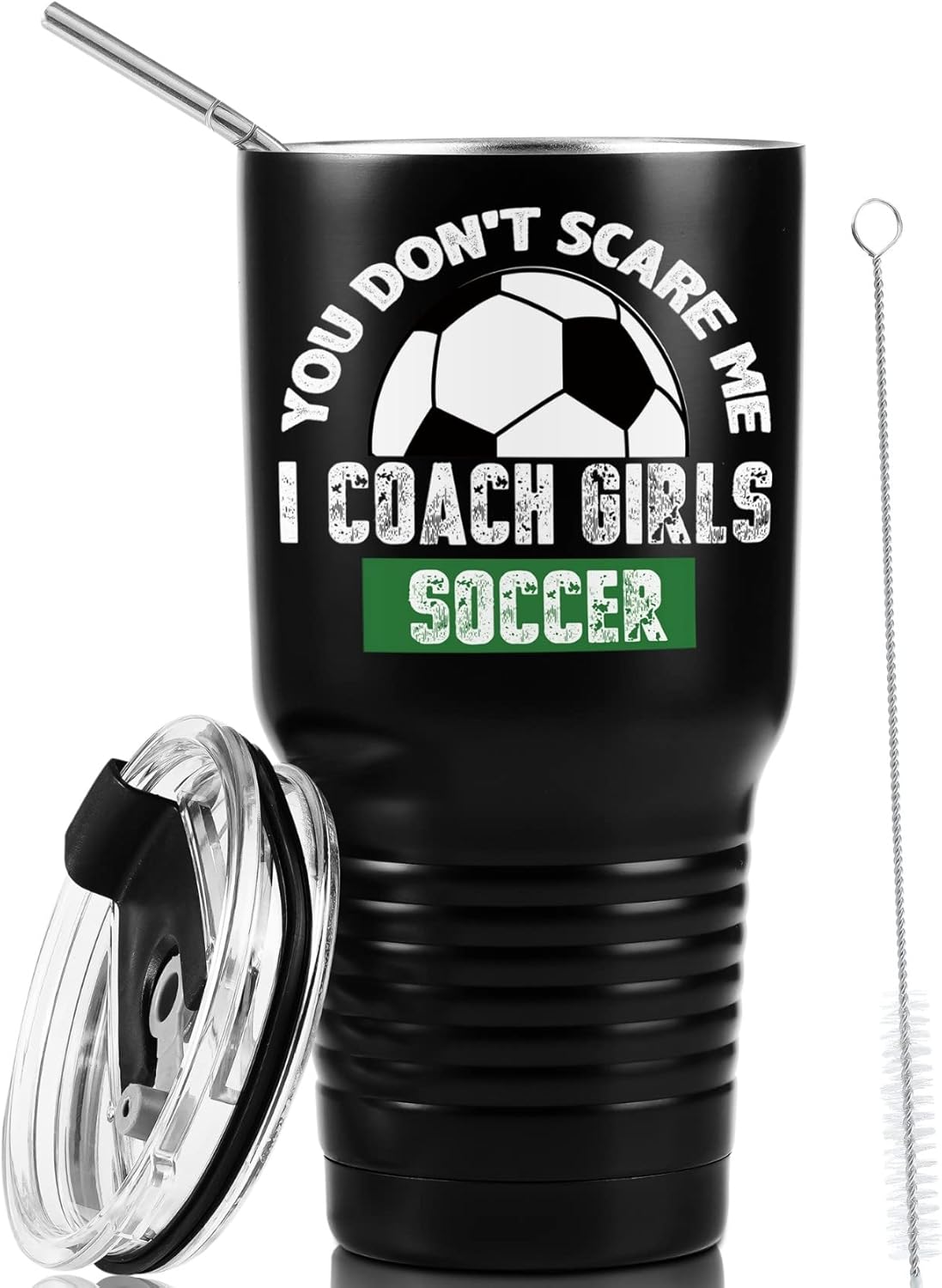 Onebttl Soccer Coach Gifts, Funny Gift Idea for Appreciation, Christmas, Birthday, 30oz Stainless Steel Insulated Travel Mug - I Coach Girls Soccer