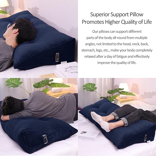 Miniatura 89 de Almohada de cuña para sentarse en la cama, almohada de lectura para adultos, soporte para respaldo, almohada de cabecero, sofá cama, cojín