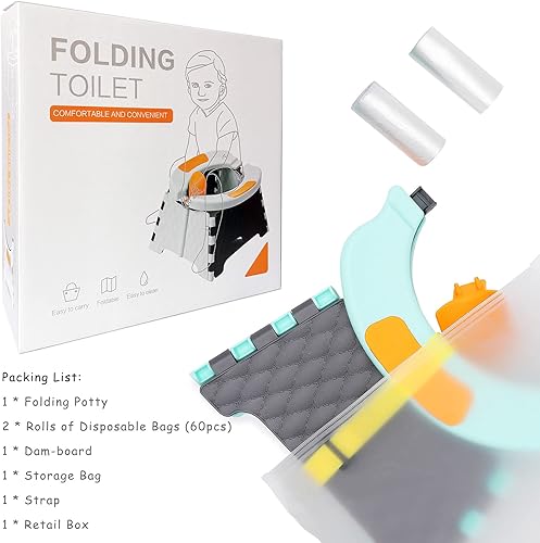 Miniatura 5 de Asiento de entrenamiento portátil para niños pequeños, inodoro plegable para niños, inodoro plegable para niños, orinal de viaje para automóvil,