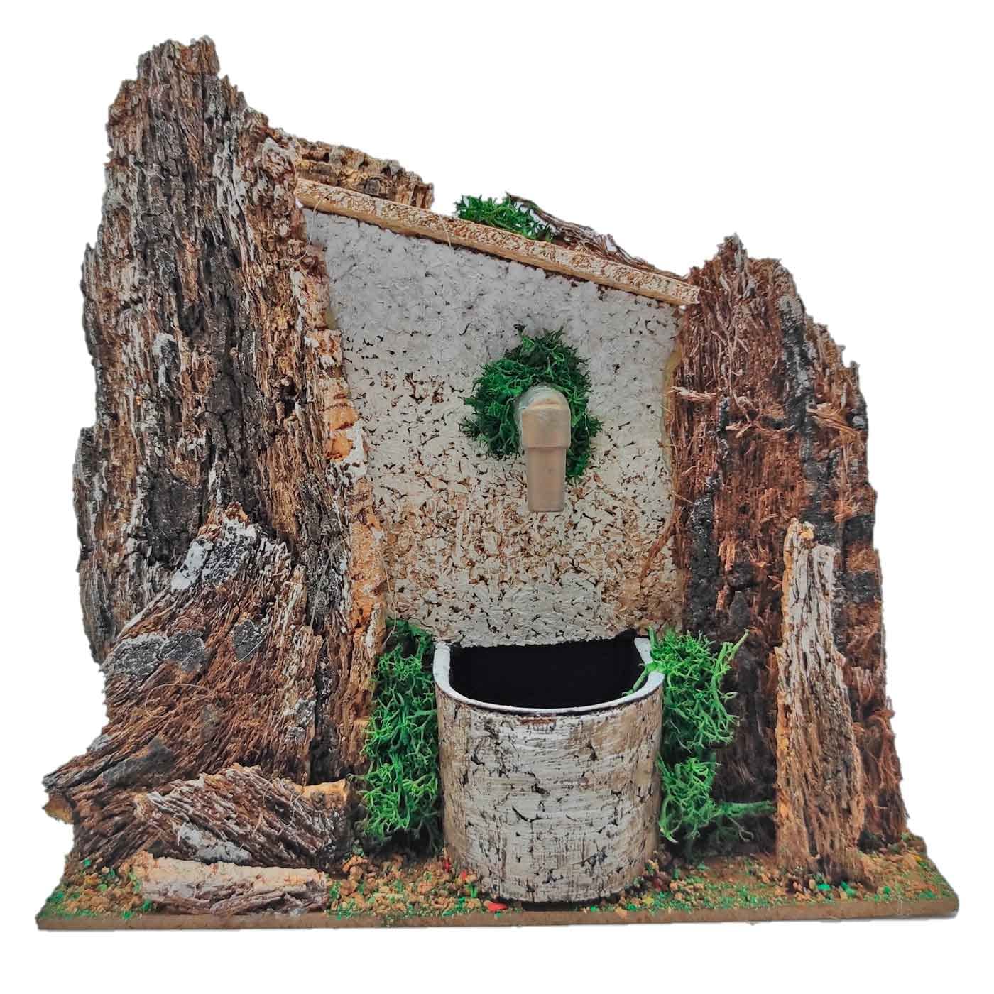 Acan Tradineur - Fuente eléctrica para belén 13 x 15,3 x 8,7 cm, 2,5W, Fuente rústica con Agua para Portal, Nacimiento, Figura Decorativa Navidad, Modelo Aleatorio