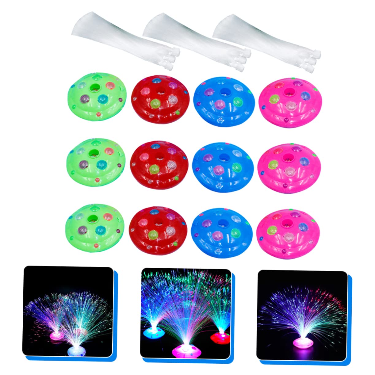 Angoily 12pcs Color Changing Fiber Optic Lights Atmosphere Lamps for Parties Festivals and Holiday Decor Novelty Fiber Optic Desktop Decoration for Creative Visual Effects