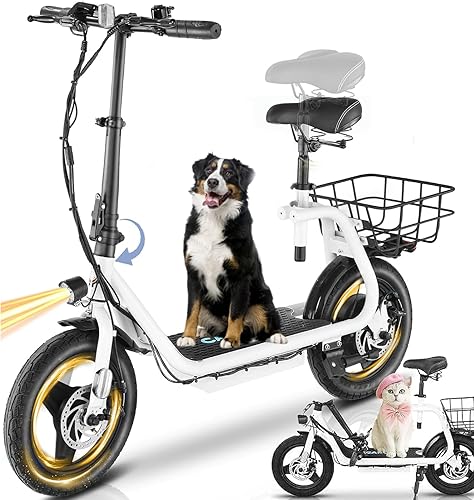 Miniatura 24 de Caroma Peak 1200W/800W/500W Electric Scooter with Seat,14" Fat Tire, Up to 30Miles&20MPH Electric Scooter Adults&Teens, Adjustable E-Scooter w/Shock