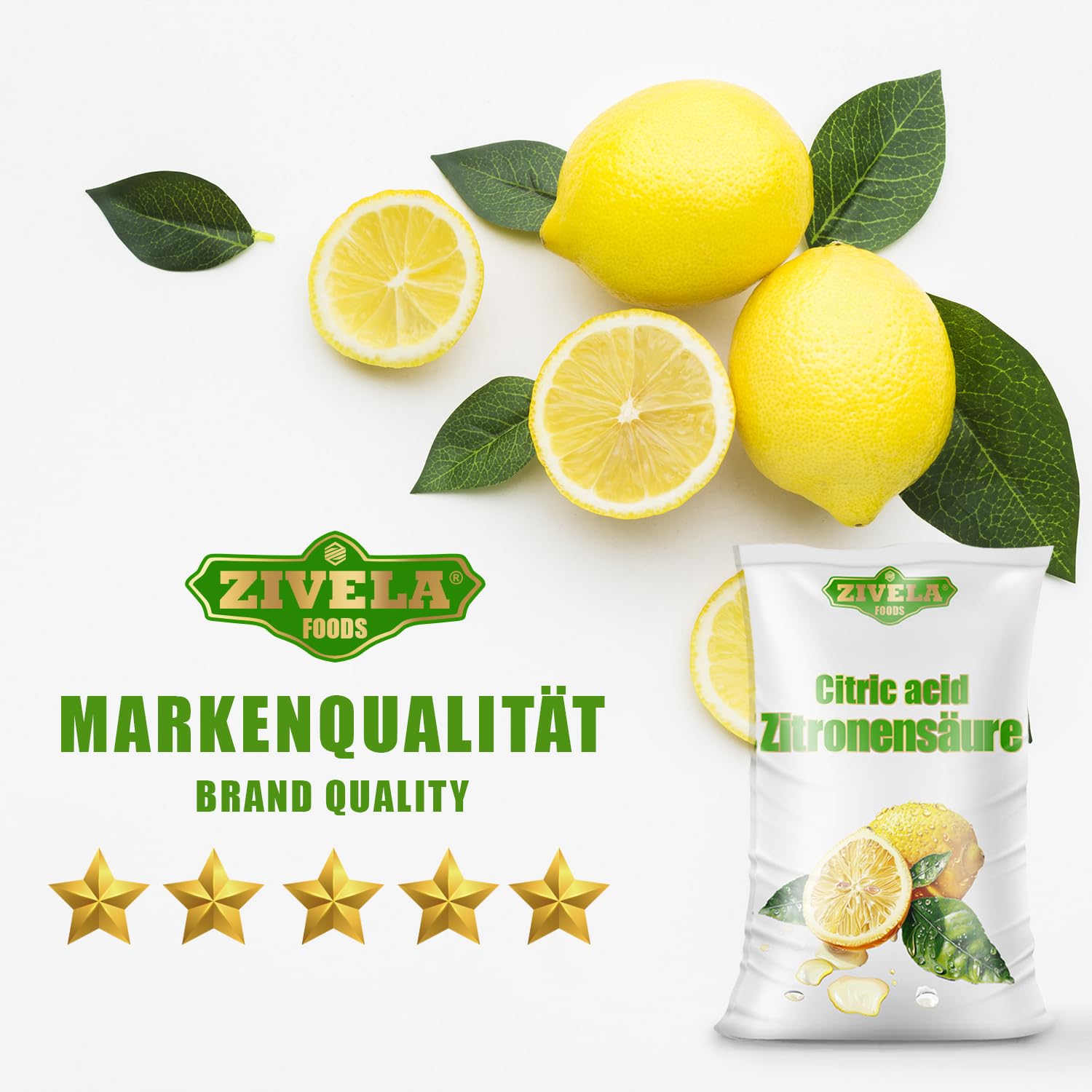 20 kg di acido citrico in polvere di qualità alimentare, rimedi casalinghi per cucina e casa, acido citrico 100% puro | acido citrico E330 (4 x 5 kg)