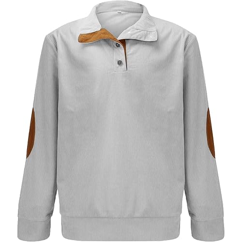 HUCHPI Tunic Sweatshirt Long Sleeve Quarter Zipper Sweatshirt Men Loose Fit Winter Sweatshirts Pullover Shirts