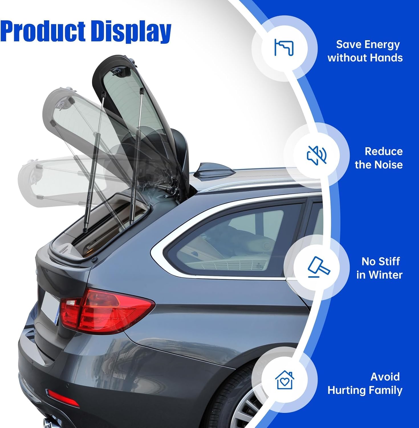 OTUAYAUTO Premium Rear Window Shocks Struts Replacement for 2011-2017 Jeep Wrangler 2018 JK Back Glass Lift Supports OEM Factory Style 6678, 68068261AA (Pack of 2)