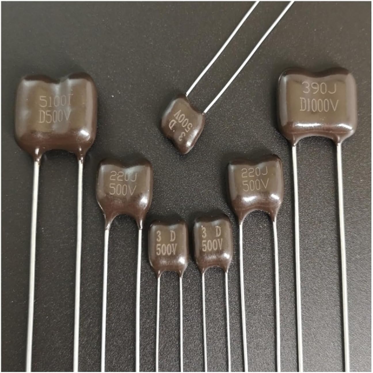 2PCS Silver Mica Capacitor 500V 1PF to 7500PF Audio Fever Brown Classic CMDM2H Series(500V 22PF P3.5MM)