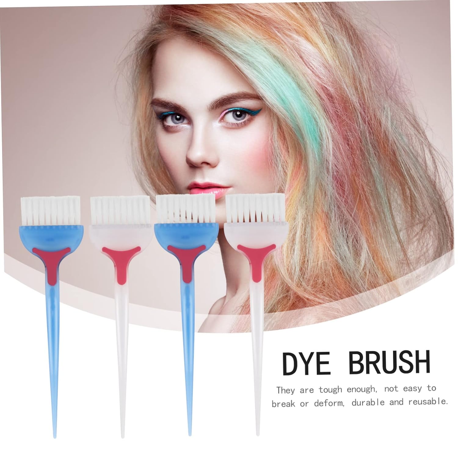 6 Pcs Hair Coloring Brush Set with Soft Bristles and Comfortable Handle