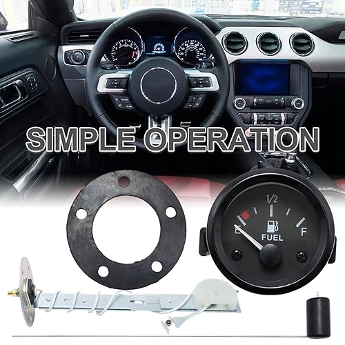 Miniatura 7 de 2" 52mm Fuel Level Gauge Universal Car SUV w/Fuel Sensor E-1/2-F Pointer Meter 12V